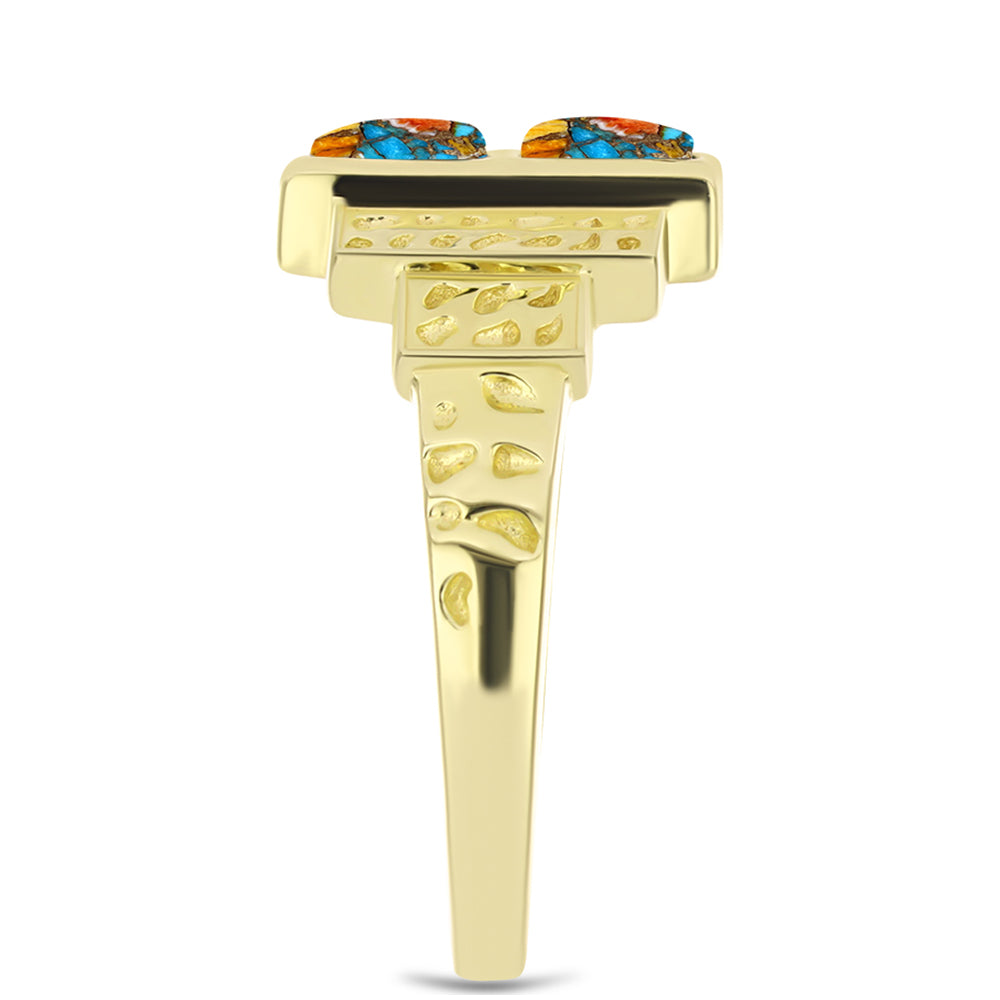 Arannyal Bevont Ezüst Gyűrű Osztriga Türkizzel 4 