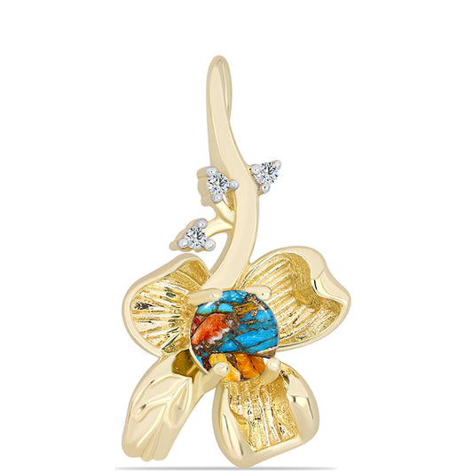 Arannyal Bevont Ezüst Medál Osztriga Türkizzel és Fehér Topázzal