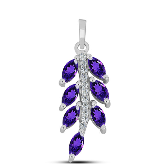 Ezüst Medál Marokkói Ametiszttel és Fehér Topázzal