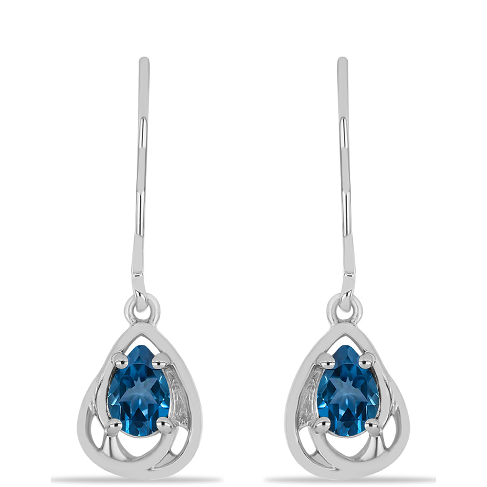Ezüst Fülbevaló London Kék Topázzal 1 