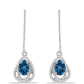 Ezüst Fülbevaló London Kék Topázzal
