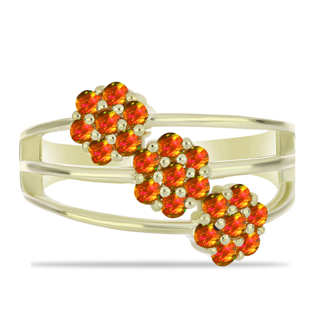 Arannyal Bevont Ezüst Gyűrű Amerikai Tűzopállal 1 