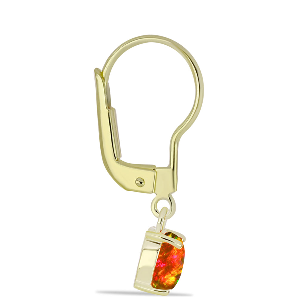 Arannyal Bevont Ezüst Fülbevaló Amerikai Tűzopállal 2 