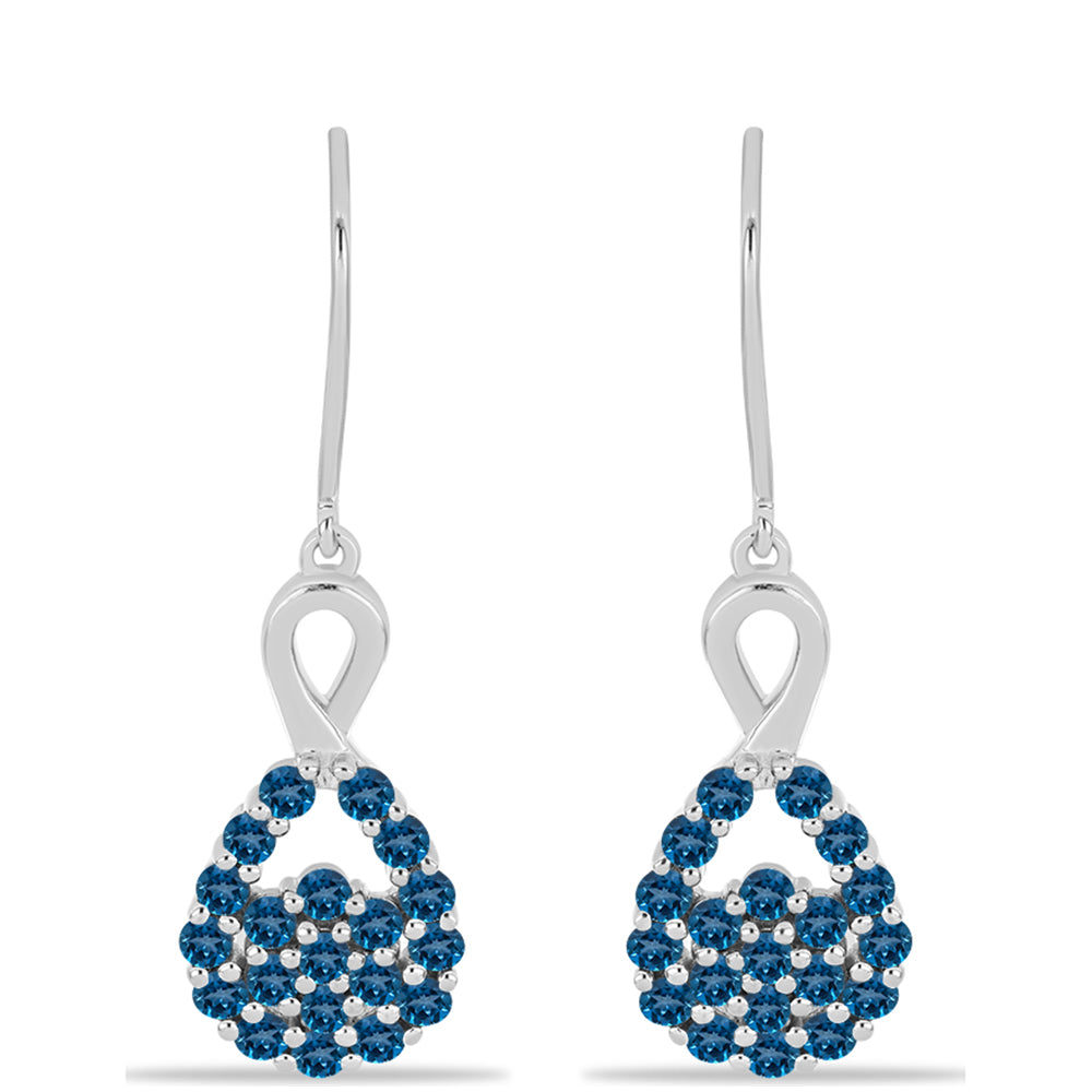 Ezüst Fülbevaló London Kék Topázzal 1 