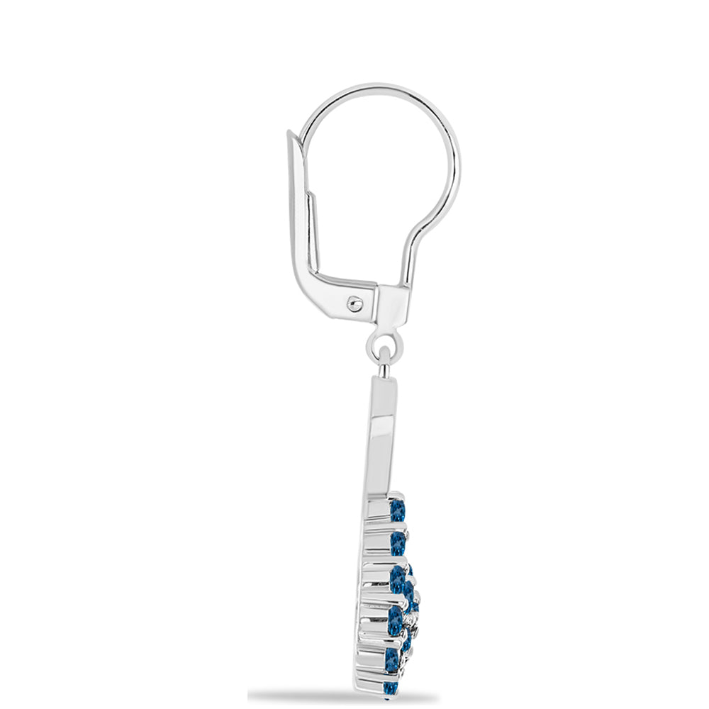 Ezüst Fülbevaló London Kék Topázzal 2 