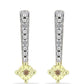 Arannyal Bevont Ezüst Fülbevaló Pezsgő Gyémánttal és Fehér Gyémánttal