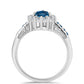 Ezüst Gyűrű London Kék Topázzal és Fehér Topázzal