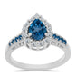Ezüst Gyűrű London Kék Topázzal és Fehér Topázzal