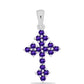 Kereszt Ezüst Medál Marokkói Ametiszttel