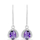 Ezüst Fülbevaló Marokkói Ametiszttel és Fehér Topázzal