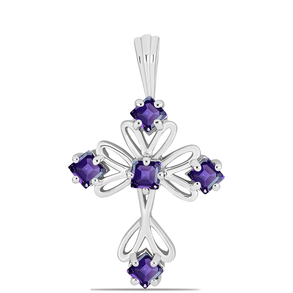 Kereszt Ezüst Medál Marokkói Ametiszttel 1 