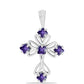 Kereszt Ezüst Medál Marokkói Ametiszttel
