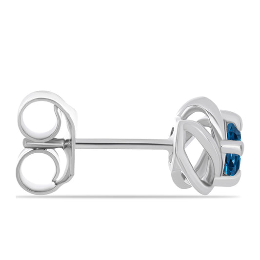 Ezüst Fülbevaló London Kék Topázzal