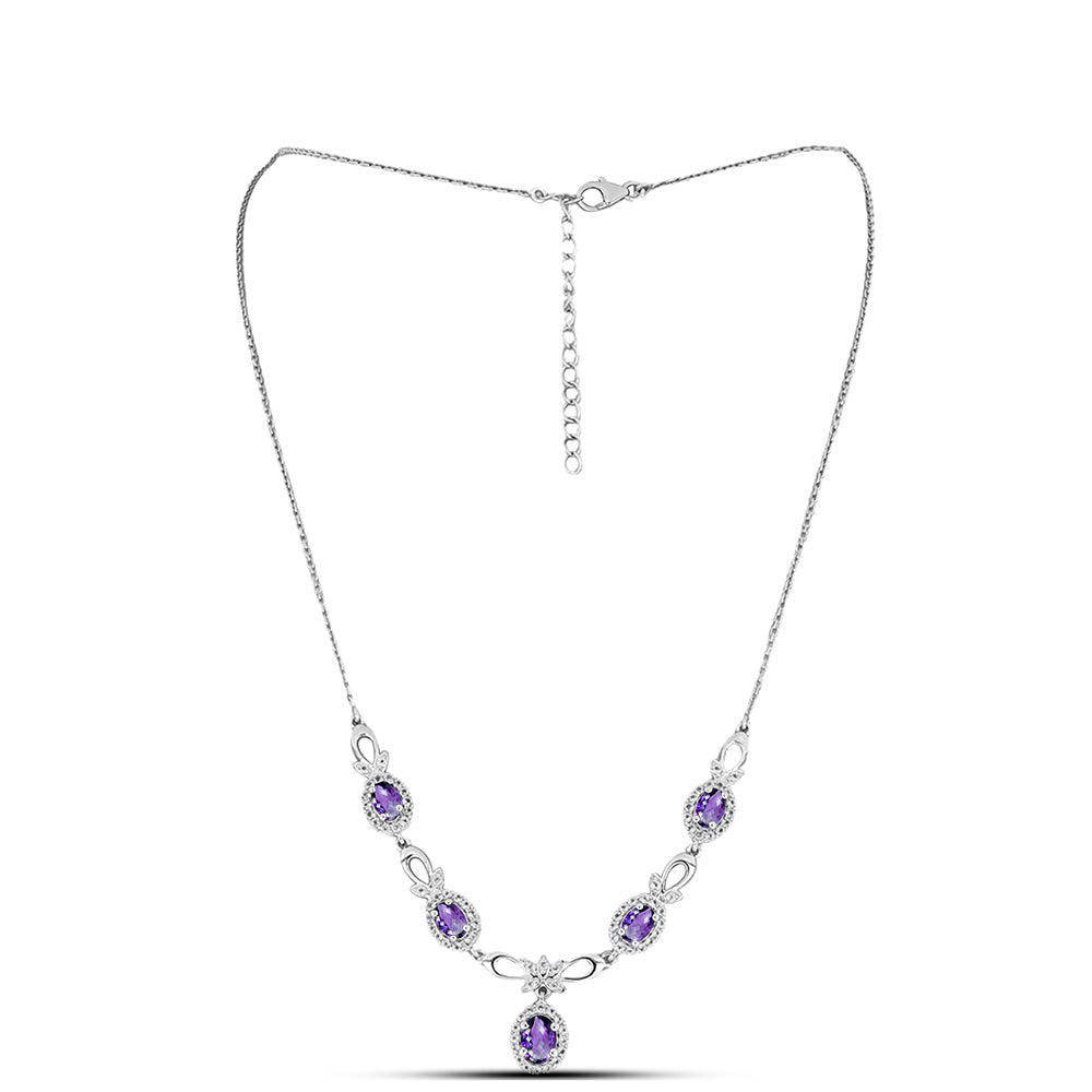 Ezüst Nyaklánc Marokkói Ametiszttel és Fehér Topázzal 1 