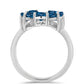 Ezüst Gyűrű London Kék Topázzal és Fehér Topázzal