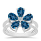 Ezüst Gyűrű London Kék Topázzal és Fehér Topázzal