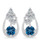 Ezüst Fülbevaló London Kék Topázzal és Fehér Topázzal