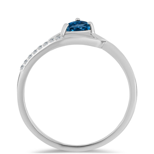 Ezüst Gyűrű London Kék Topázzal és Fehér Topázzal