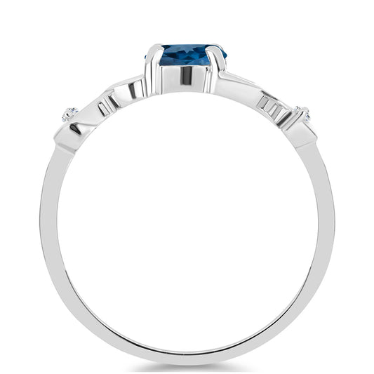 Ezüst Gyűrű London Kék Topázzal és Fehér Topázzal