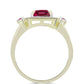 Arannyal Bevont Ezüst Gyűrű Madagaszkári Rubinnal és Fehér Topázzal