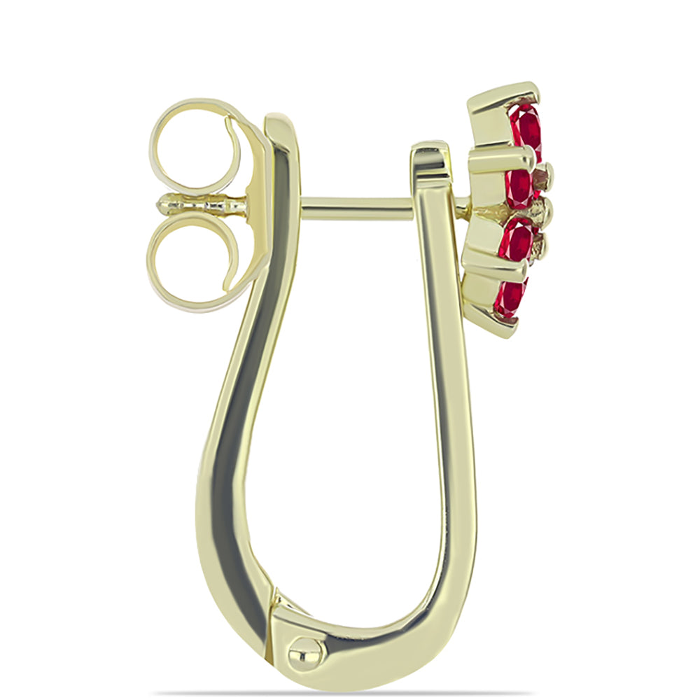 Arannyal Bevont Ezüst Szett Madagaszkári Rubinnal és Brazil Smaragddal ( Fülbevaló ) 3 