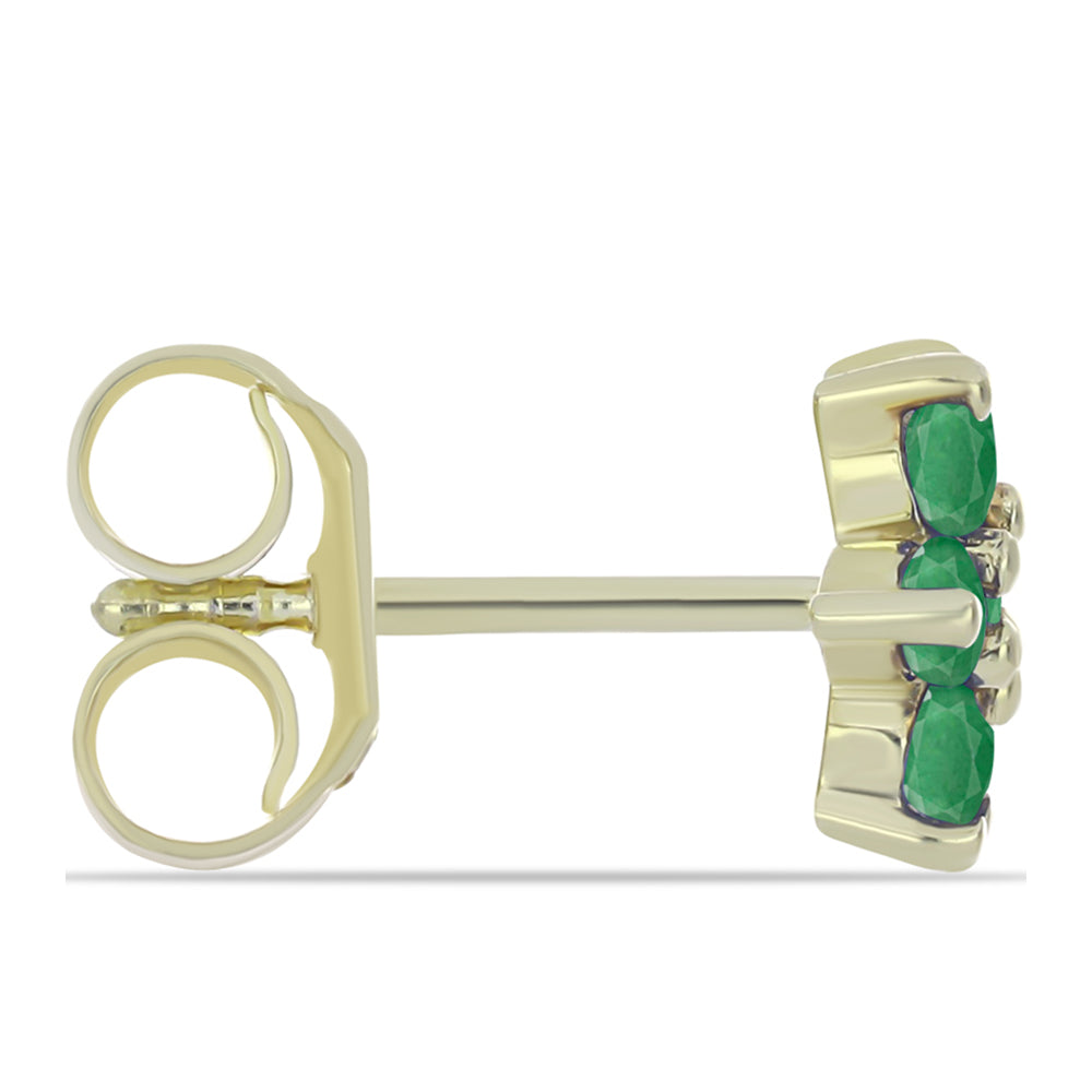 Arannyal Bevont Ezüst Szett Madagaszkári Rubinnal és Brazil Smaragddal ( Fülbevaló ) 5 