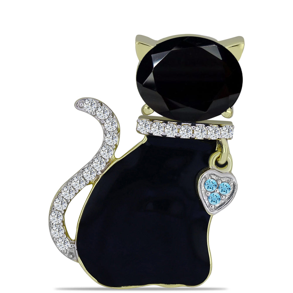 Arannyal Bevont Ezüst Medál Suwari Fekete Onixszal