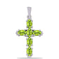 Kereszt Ezüst Medál Changbai Peridottal