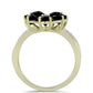 Arannyal Bevont Ezüst Gyűrű Suwari Fekete Onixszal és Fehér Topázzal