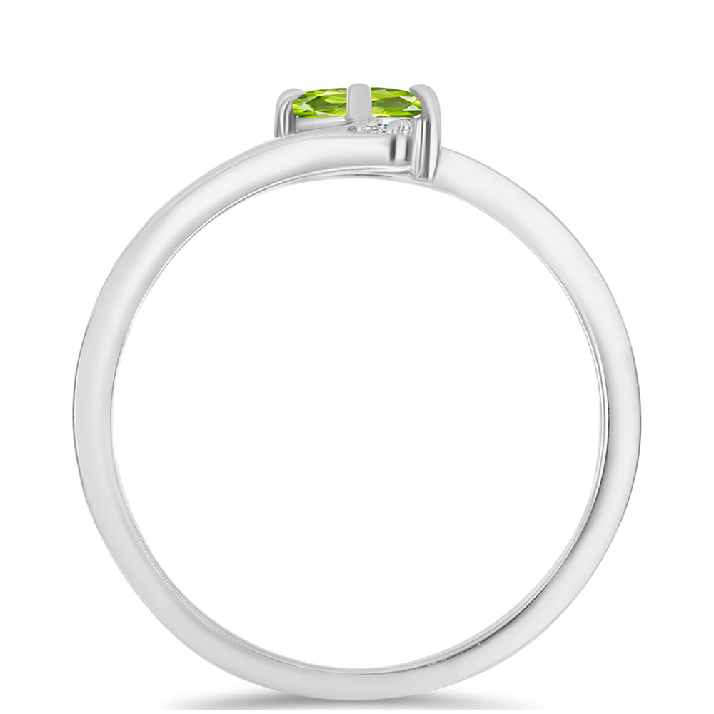 Ezüst Gyűrű Changbai Peridottal és Fehér Topázzal 3 