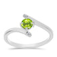 Ezüst Gyűrű Changbai Peridottal és Fehér Topázzal