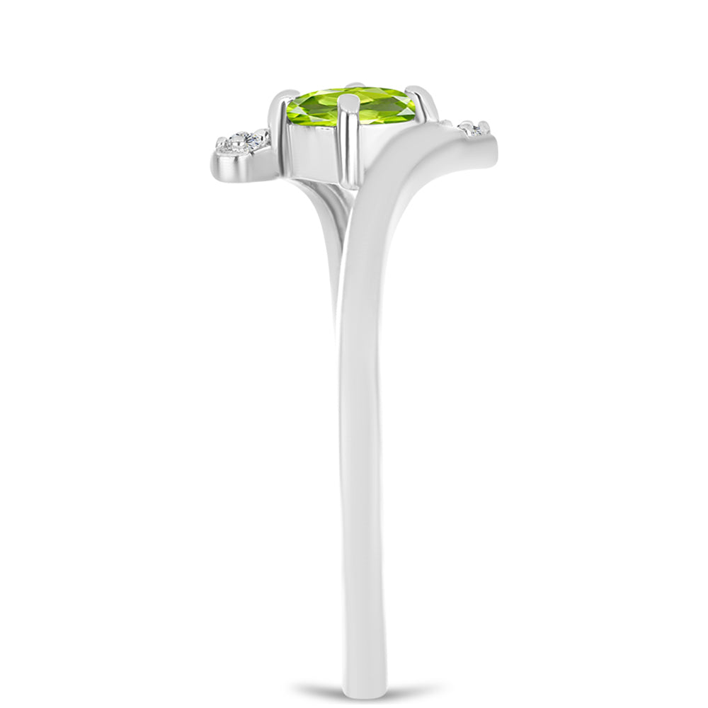 Ezüst Gyűrű Changbai Peridottal és Fehér Topázzal 4 