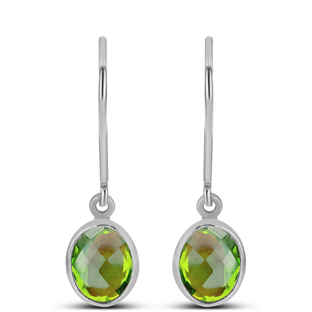 Ezüst Fülbevaló Changbai Peridottal