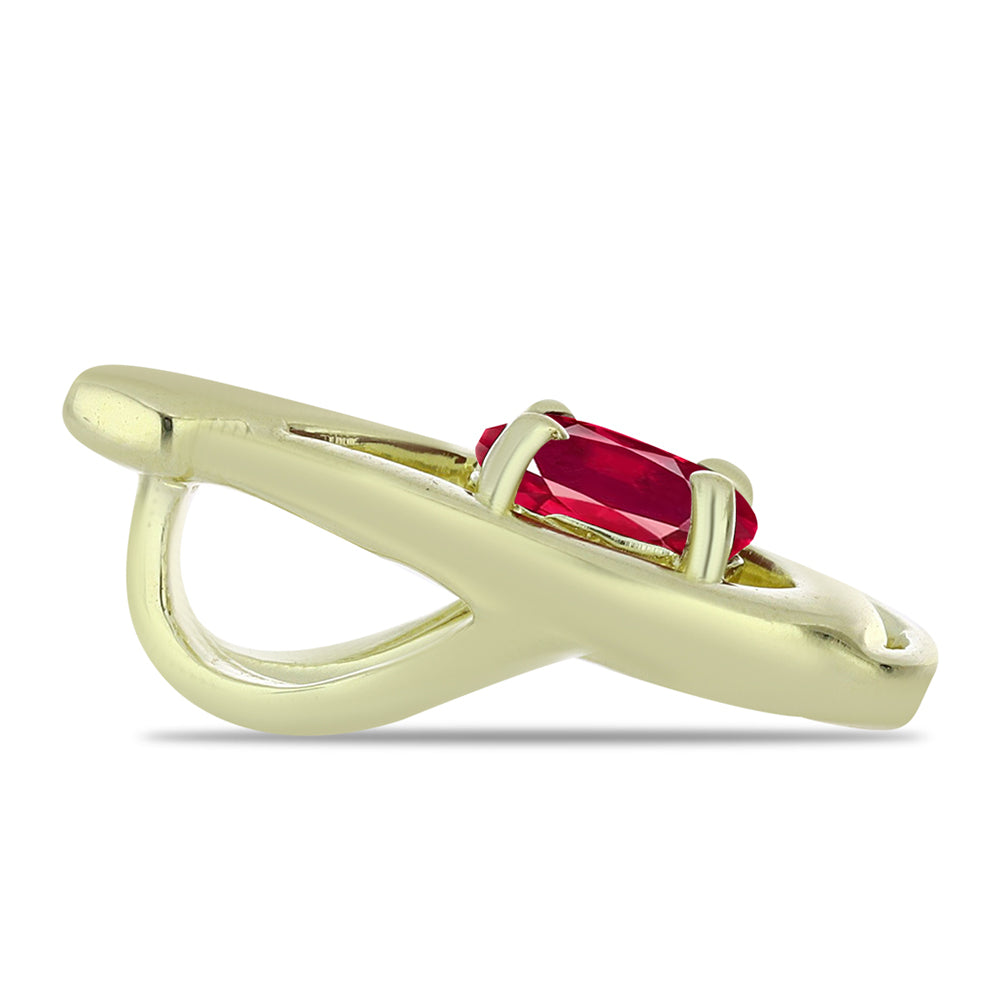 Arannyal Bevont Ezüst Medál Madagaszkári Rubinnal 2 