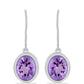 Ezüst Fülbevaló Rose De France Ametiszttel
