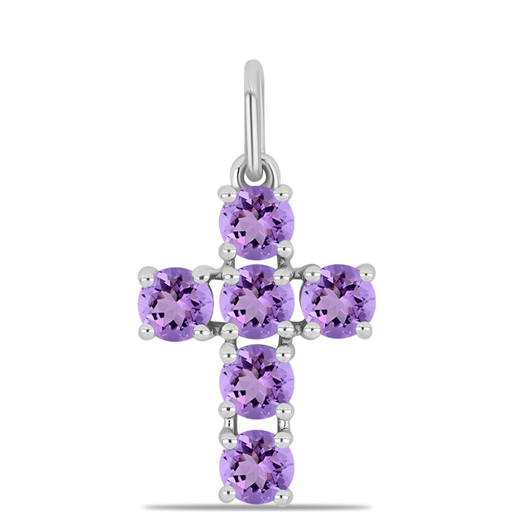 Kereszt Ezüst Medál Rose De France Ametiszttel 1 