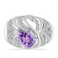 Ezüst Gyűrű Rose De France Ametiszttel és Fehér Topázzal