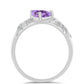 Ezüst Gyűrű Rose De France Ametiszttel és Fehér Topázzal