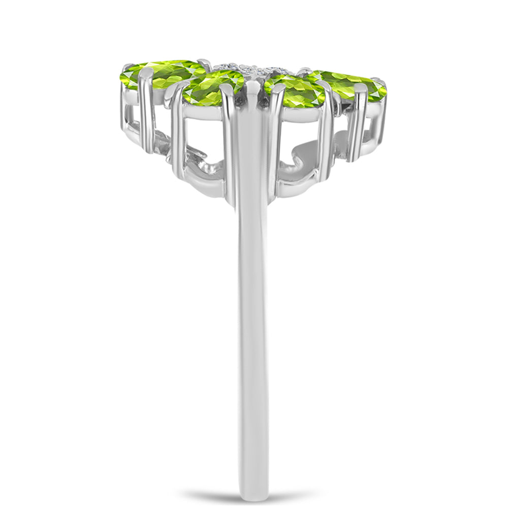 Ezüst Gyűrű Changbai Peridottal és Fehér Topázzal 4 