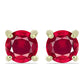Arannyal Bevont Ezüst Fülbevaló Madagaszkári Rubinnal