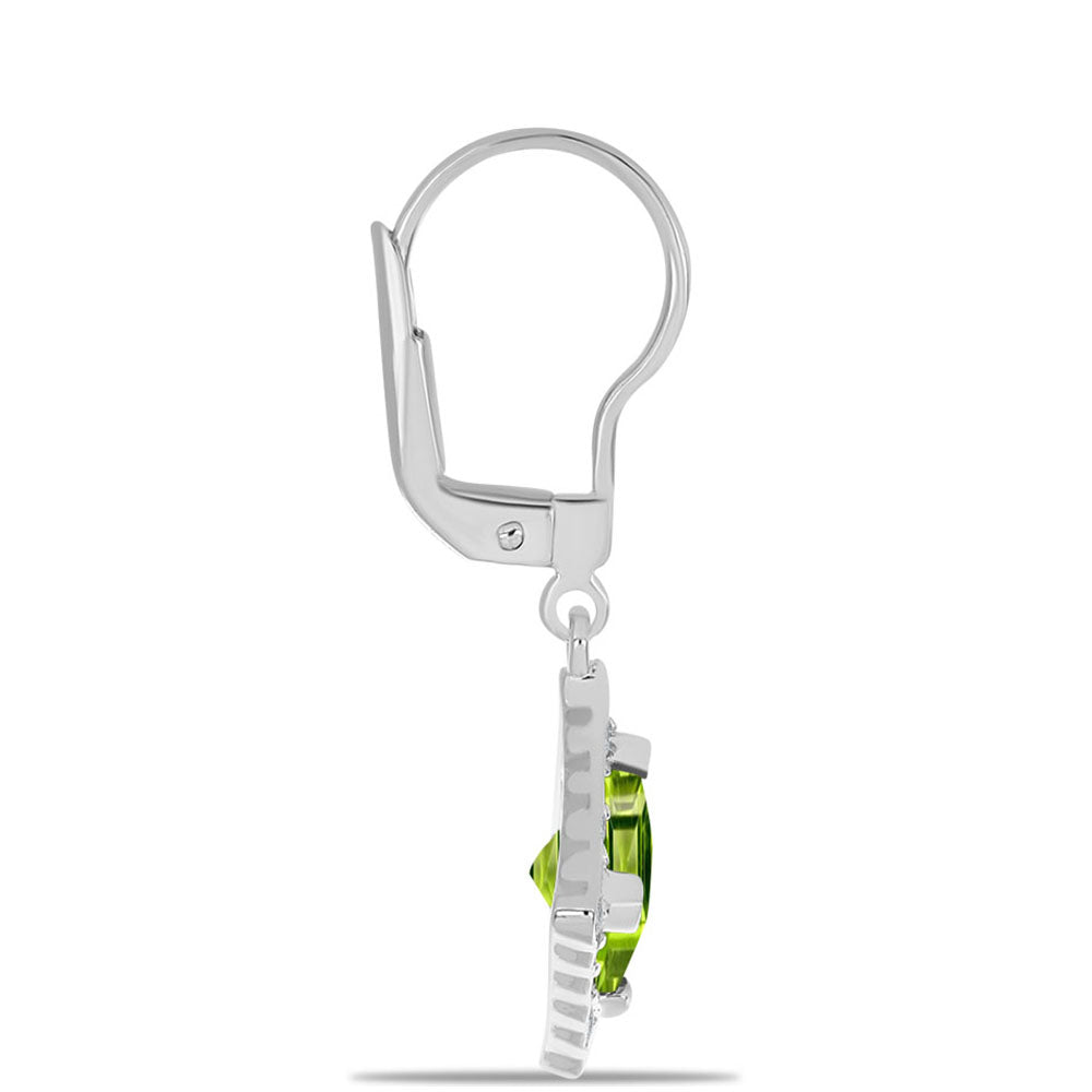 Ezüst Fülbevaló Changbai Peridottal és Fehér Topázzal