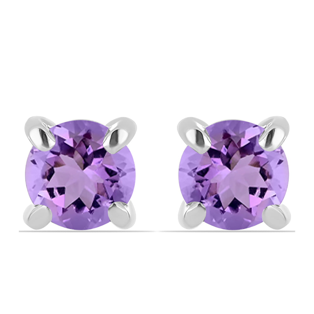 Ezüst Fülbevaló Rose De France Ametiszttel