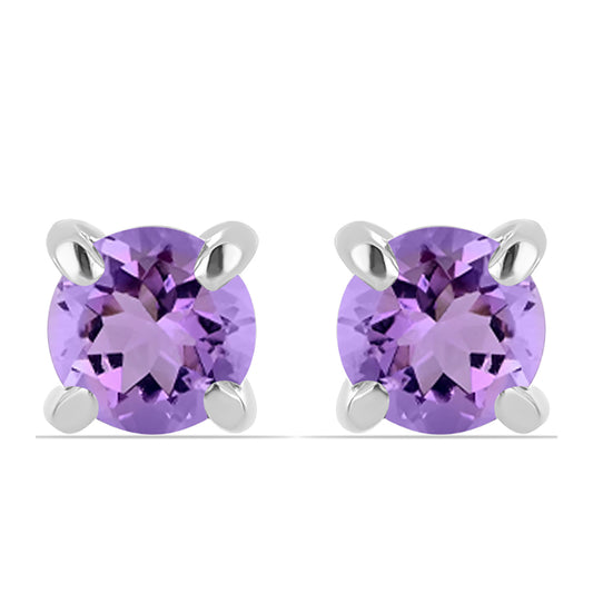 Ezüst Fülbevaló Rose De France Ametiszttel