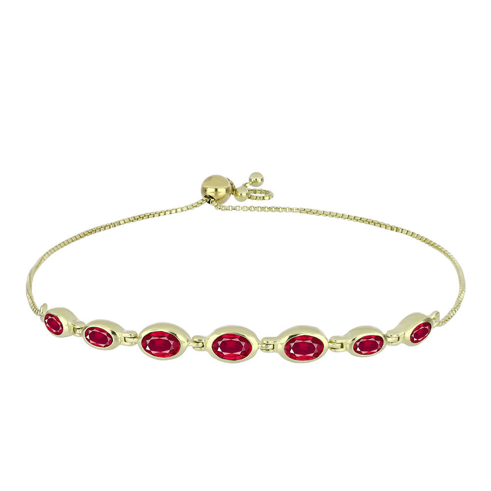 Arannyal Bevont Ezüst Karkötő Madagaszkári Rubinnal