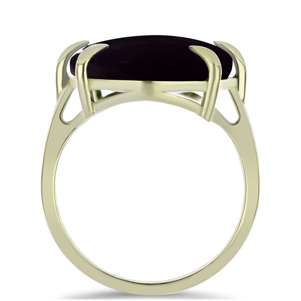 Arannyal Bevont Ezüst Gyűrű Suwari Fekete Onixszal 2 