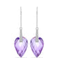 Ezüst Fülbevaló Rose De France Ametiszttel és Fehér Topázzal