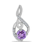 Ezüst Medál Rose De France Ametiszttel és Fehér Topázzal