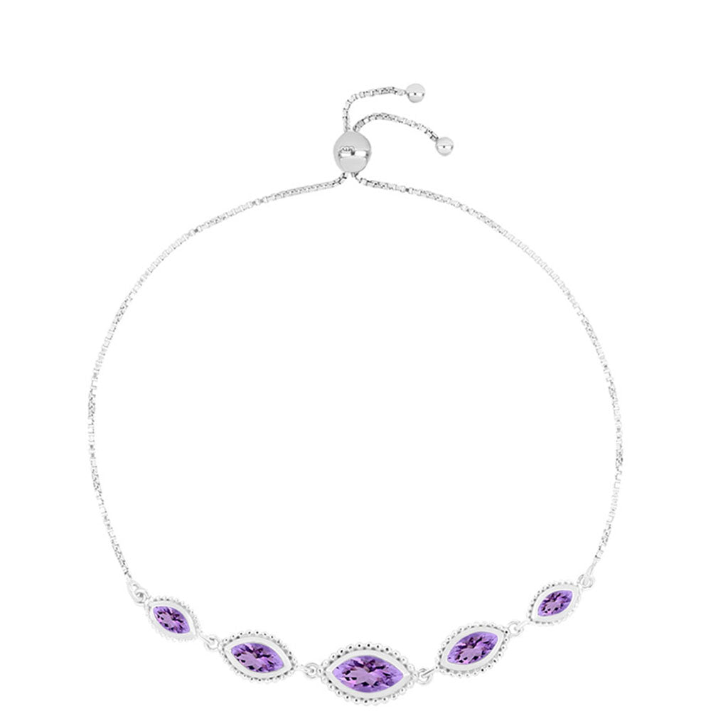 Ezüst Karkötő Rose De France Ametiszttel 1 