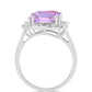Ezüst Gyűrű Rose De France Ametiszttel és Fehér Topázzal