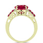 Arannyal Bevont Ezüst Gyűrű Madagaszkári Rubinnal és Fehér Topázzal